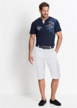 T-shirt Col Henley à Imprimé, Manches Courtes -Rainbow Verkoopwinkel 18076434 KLAgzZFb