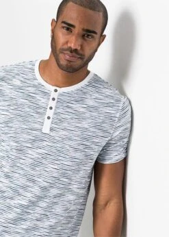 T-shirt à Col Henley, Manches Courtes -Rainbow Verkoopwinkel 19120620 HsFjLGvy