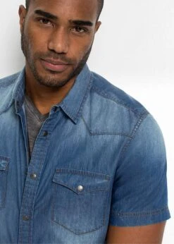 Chemise Manches Courtes En Jean, Slim Fit 14 Chemise Manches Courtes En Jean, Slim Fit -Rainbow Verkoopwinkel 19362062 U7dWUbq0