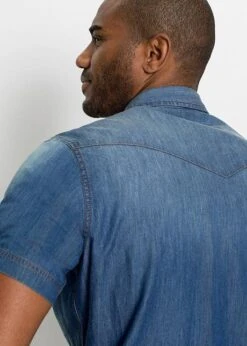 Chemise Manches Courtes En Jean, Slim Fit 13 Chemise Manches Courtes En Jean, Slim Fit -Rainbow Verkoopwinkel 19362067 OwRx2twV