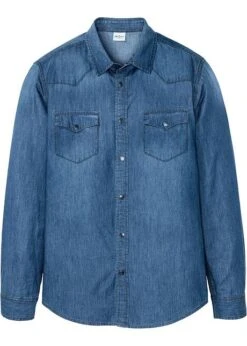 Chemise En Jean Slim Fit, Manches Longues