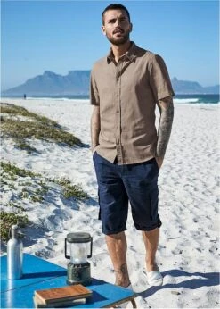 Chemise Manches Courtes Avec Lin -Rainbow Verkoopwinkel 20074292 3XLyBLsC