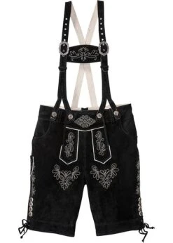 Culotte Courte Bavaroise En Cuir Regular Fit