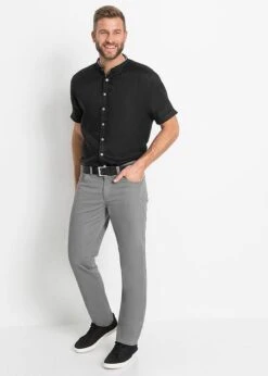 Chemise Manches Courtes En Lin à Col Montant -Rainbow Verkoopwinkel 21310985 2E7BIWwk