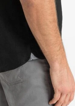 Chemise Manches Courtes En Lin à Col Montant -Rainbow Verkoopwinkel 21313144 K333yL3C