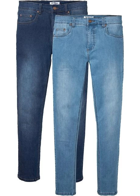 Lot De 2 Jeans Power Stretch Slim Fit, Tapered 3 Lot De 2 Jeans Power Stretch Slim Fit, Tapered
