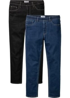 Lot De 2 Jeans Thermo Regular Fit à Taille Extensible, Straight -Rainbow Verkoopwinkel 22180040 YvngStDk