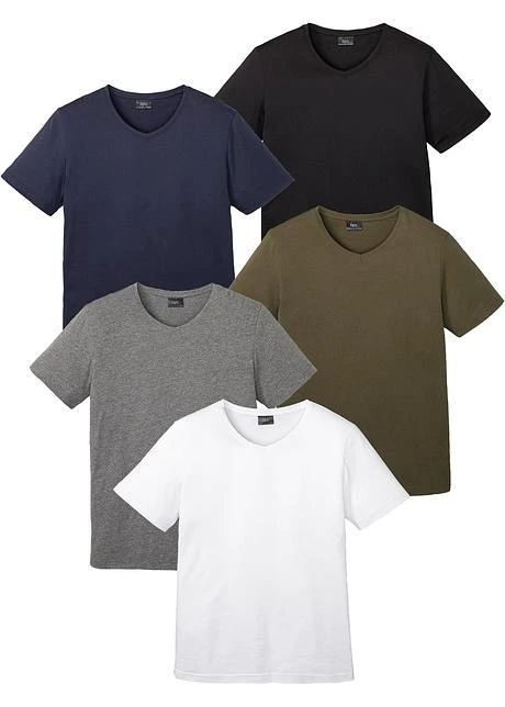 Lot De 5 T-shirts Col V 3 Lot De 5 T-shirts Col V