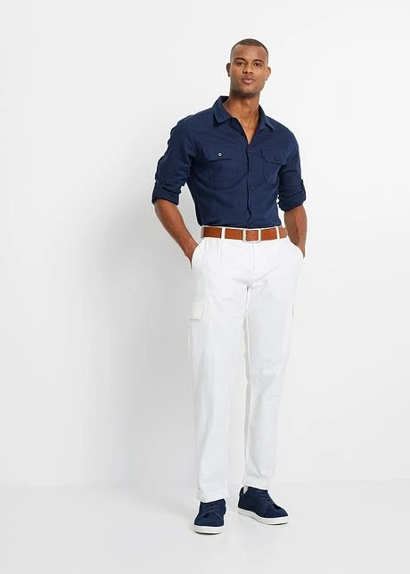 Pantalon Cargo En Lin Majoritaire Regular Fit, Straight 6 Pantalon Cargo En Lin Majoritaire Regular Fit, Straight - Afbeelding 4