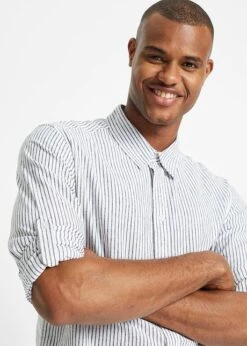 Chemise Manches Longues En Lin Majoritaire Avec Manches Retroussables -Rainbow Verkoopwinkel 23016454 1SoLYaHJ