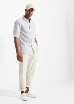 Chemise Manches Longues En Lin Majoritaire Avec Manches Retroussables -Rainbow Verkoopwinkel 23016466 8qmEKvf5