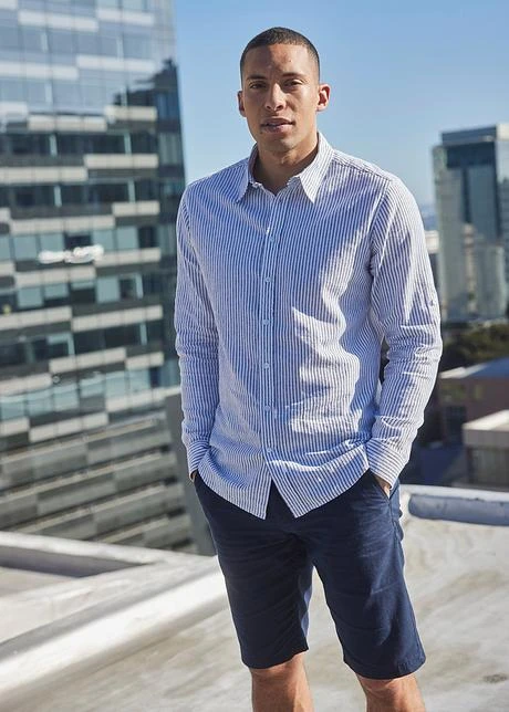 Bermuda Chino Avec Lin Majoritaire Et Cordon, Regular Fit 9 Bermuda Chino Avec Lin Majoritaire Et Cordon, Regular Fit - Afbeelding 7