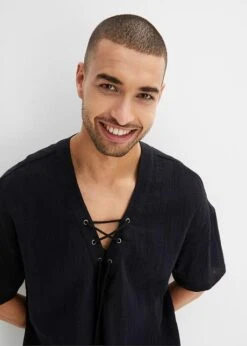 Chemise Manches Courtes Ample Avec Laçage -Rainbow Verkoopwinkel 23041697 0HjORaBe