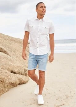 Lot De 2 Bermudas En Jean Extensibles, Regular Fit -Rainbow Verkoopwinkel 23041991 STKeySum