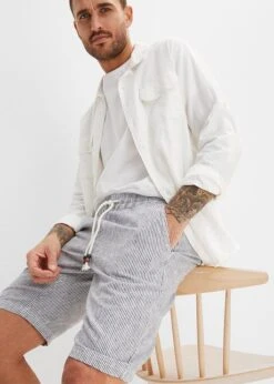 Bermuda En Lin Mélangé, Regular Fit -Rainbow Verkoopwinkel 23049550 U5qg5I6r