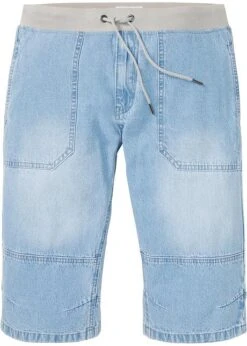 Bermuda Long En Jean Taille Extensible, Loose Fit