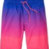 Bermuda De Plage à Dégradé De Couleur, Regular Fit