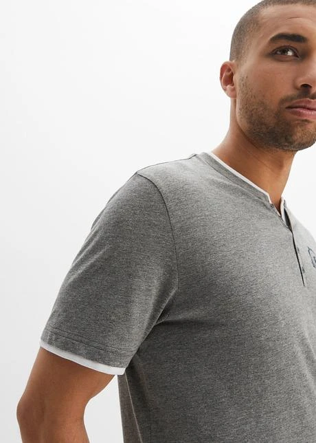 Lot De 2 T-shirts Col Tunisien, Manches Courtes 7 Lot De 2 T-shirts Col Tunisien, Manches Courtes - Afbeelding 5