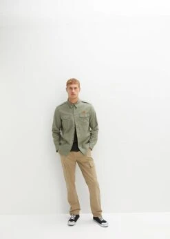 Chemise Manches Longues En Mélange Lin Et Coton -Rainbow Verkoopwinkel 23082556 oWkirBX1