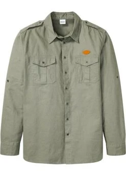 Chemise Manches Longues En Mélange Lin Et Coton