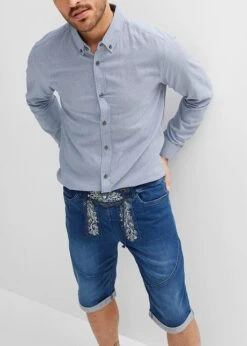 Bermuda En Jean Extensible Avec Broderie, Regular Fit -Rainbow Verkoopwinkel 23096032 pt06VCWy