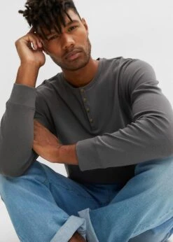 T-shirt Col Henley, Manches Longues -Rainbow Verkoopwinkel 23144795 Pj1mA9R4