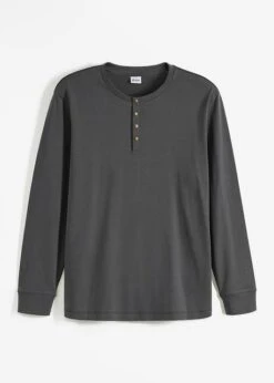 T-shirt Col Henley, Manches Longues