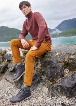 Rainbow Pantalon Taille Extensible En Velours Côtelé Légèrement Raccourci Regular Fit, Straight -Rainbow Verkoopwinkel 23151648 wW98IwUF