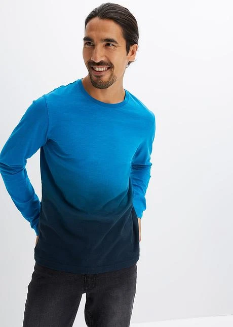 Rainbow T-shirt Manches Longues Avec Dégradé De Couleur, Slim Fit 4 Rainbow T-shirt Manches Longues Avec Dégradé De Couleur, Slim Fit - Afbeelding 2