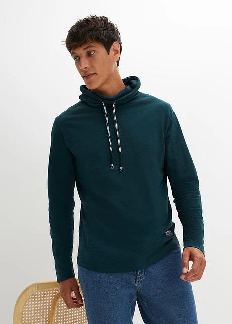 T-shirt Manches Longues à Col Châle Regular Fit 4 T-shirt Manches Longues à Col Châle Regular Fit - Afbeelding 2