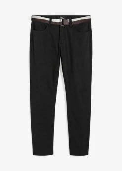 Pantalon Stretch Regular Fit Avec Ceinture, Straight