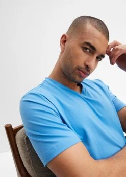 T-shirt Coton Sans Coutures Essential Avec Col V -Rainbow Verkoopwinkel 24006088 cmlJ0pTU